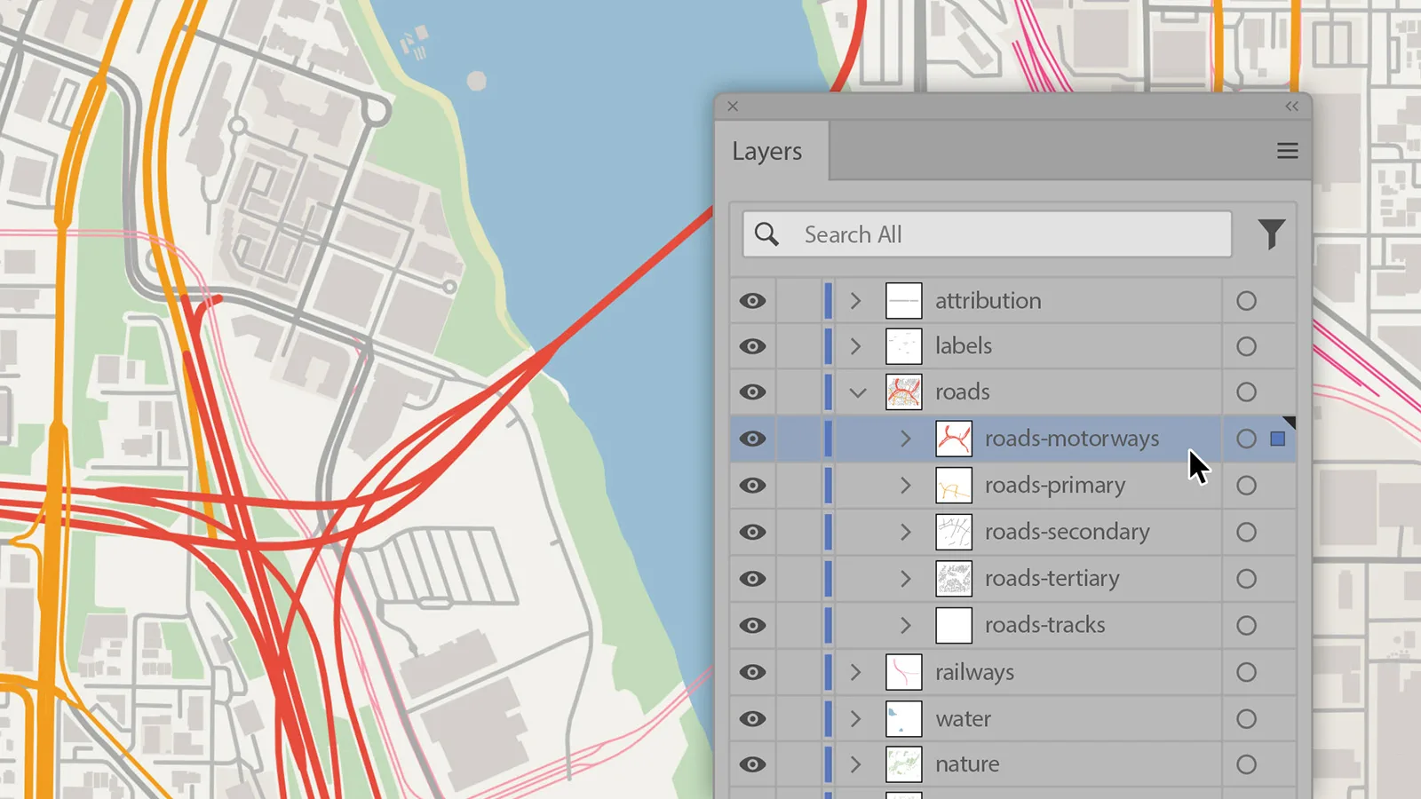 A MapVG vector map open in Adobe Illustrator